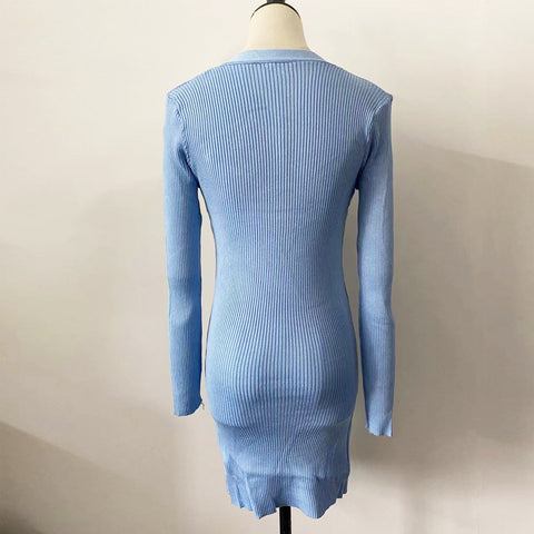 Slim Fit Buttock Knit Sweater Dress