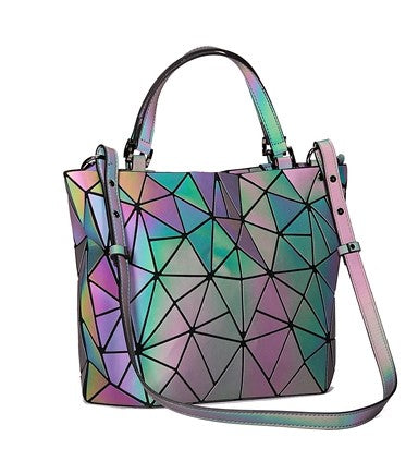 Geometric Luminous Purse And Handbag