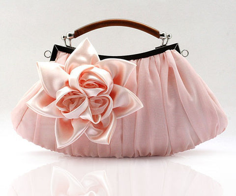 Direct Selling Fashion Sweet Satin Flower Banquet Bag Clutch Handbag Handbag Lady Bag