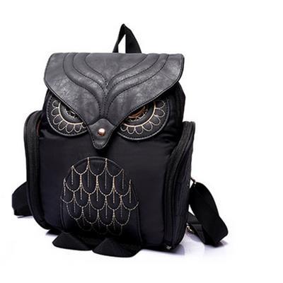 College wind backpack cartoon stitching scrub owl backpack