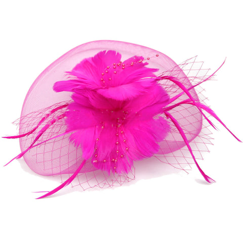 Ladies Net Hairpin Feather Headdress Stage Hat