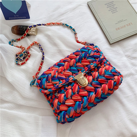 Women's Fashionable Hand Woven Handbag