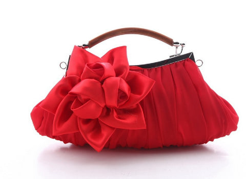 Direct Selling Fashion Sweet Satin Flower Banquet Bag Clutch Handbag Handbag Lady Bag