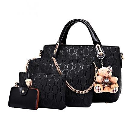 Fashion handbags embossed four piece ladies bag shoulder diagonal handbag