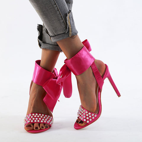 Bow stud sandals women's shoes