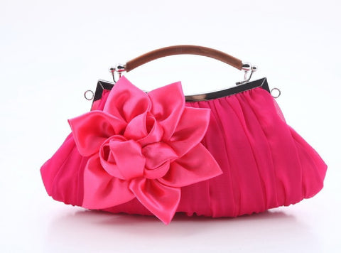 Direct Selling Fashion Sweet Satin Flower Banquet Bag Clutch Handbag Handbag Lady Bag