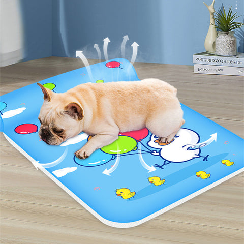 Cooling Dog Mat With Pillow For Dog Cat Breathable Ice Pad Washable Sofa Breathable Print Cooling Pet Dog Bed For Dogs