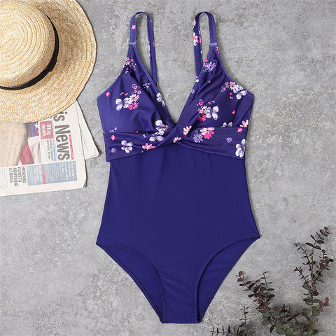 Slimming Color Matching One-piece Bikini Swimsuit For Women