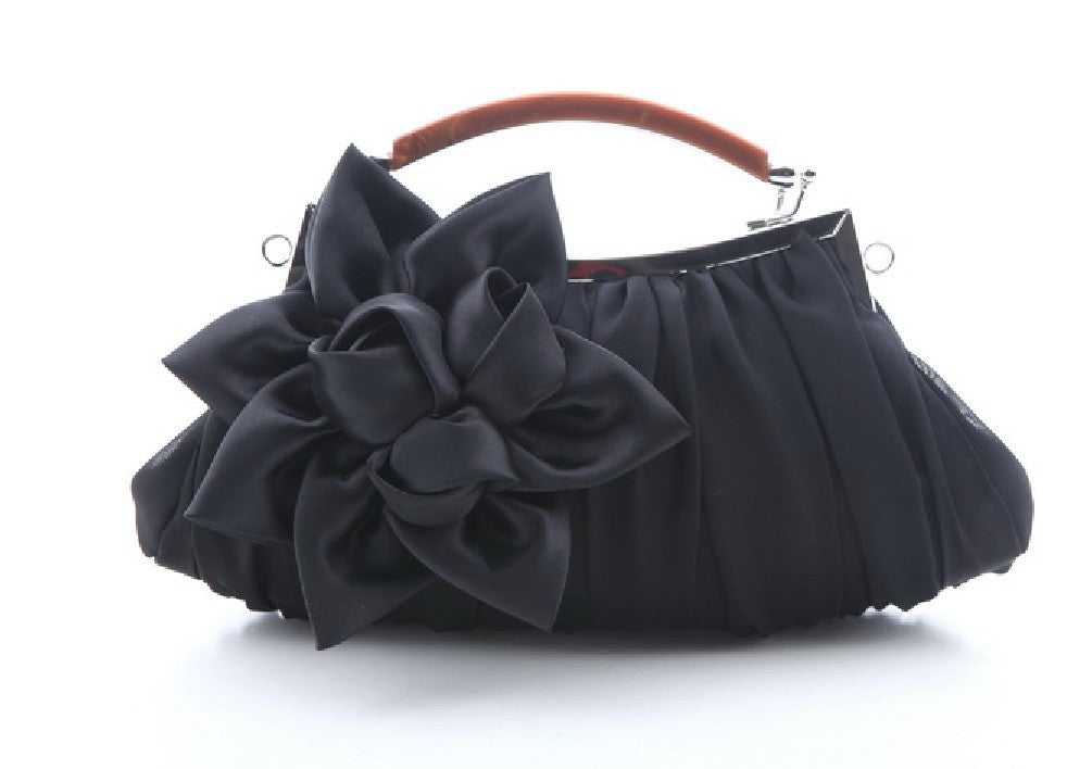 Direct Selling Fashion Sweet Satin Flower Banquet Bag Clutch Handbag Handbag Lady Bag