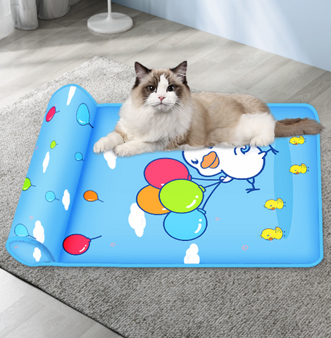 Cooling Dog Mat With Pillow For Dog Cat Breathable Ice Pad Washable Sofa Breathable Print Cooling Pet Dog Bed For Dogs