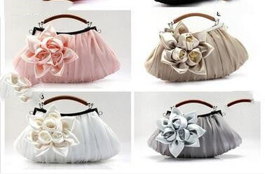 Direct Selling Fashion Sweet Satin Flower Banquet Bag Clutch Handbag Handbag Lady Bag