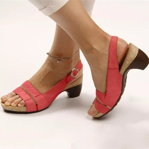 Sandals Summer Low Heel Peep Toe Shoes Women