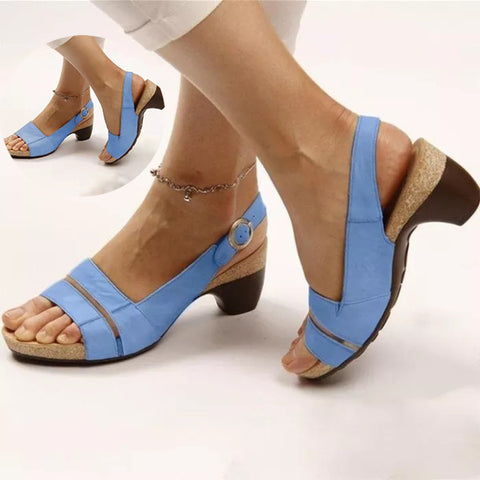 Sandals Summer Low Heel Peep Toe Shoes Women